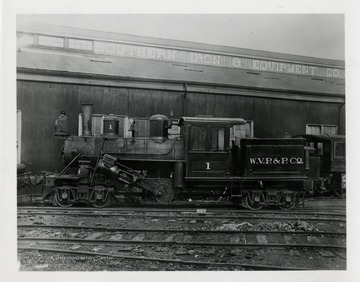 West Virginia Pulp and Paper Company train engine.  S.I.C.E [?]  1912 Atlanta (Perrell).  Credit copy, Mallory Hope Ferrell.