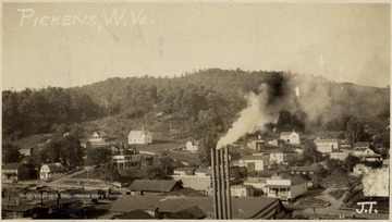 Pickens, W.Va. about 1922 during the operation of the Ranwood Lumber Company.  J.T.