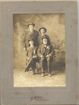 Group portrait of four Civil War veterans, members of the Parkersburg Grand Army of the Republic Group.