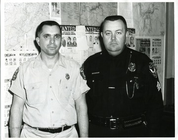 From left to right: Bill Workman, Fire Chief, and James George, Police Chief of Grafton, West Virginia.