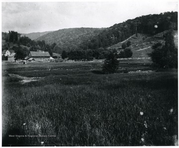 Valley scene of a farmhouse and its fenced in area, Helvetia, W. Va.