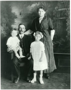Herman, Babette Schneider and Children, Helen and Alvin. Helvetia, W. Va.