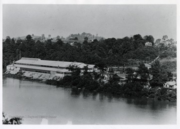 A view of the Star City Glass Factory and the Monongahela River in Morgantown, West Virginia.