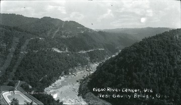 Aerial view of the New River Canyon near Gauley Bridge.