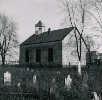 View of a church and graveyard at Middleway. It was formerly Smithfield, West Virginia.