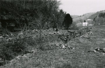 A view of the Red Sulphur Springs ruins looking down the valley toward Indian Creek.