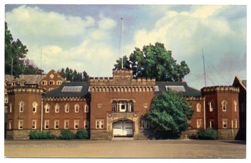 'More than 1500 men take training each year in either Air or Army ROTC in the University Armory, built in 1902.  The drill field in front of the Armory is used for military parades.'