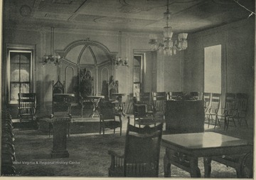Interior view of Lounge in Commencement Hall.