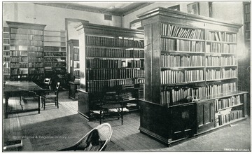 Early library on the third floor of Martin Hall.