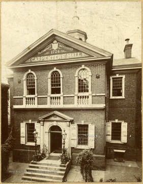 Written on the back: 'The hall where the first Continental Congress was held. September 5, 1774. Built 1770. Jim and I visited this June 18, 1900.'
