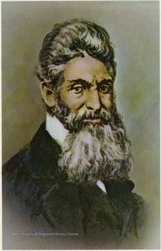 A postcard with caption, 'John Brown, from a water color, as he looked at the time he was tried.' Grafton Souvenir, Grafton, W. Va.