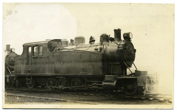 A picture of series 9502, type 2-8-2, class H-X-A, Side Tank locomotive engine at Dickinson, W. Va.  Locomotive built by American Locomotive Co. in 1907. 