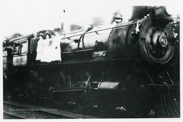 '(American Loco. Co. 1902) at Alderson, W. Va. with special train of Baptist Sunday School members bound from Hinton, Alderson, and Ronceverte to White Sulphur Springs.'