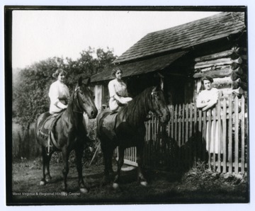 Left to right: Verena and Mary Metzener on horseback. Julia Burky.