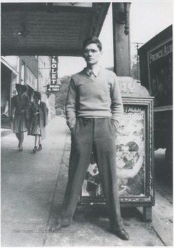 Petrey pictured in front of the Ritz Theatre on Ballengee Street.  