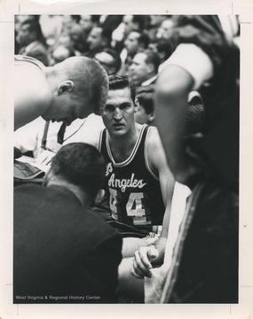West, No. 44, played for the Los Angeles Lakers basketball team from 1960 to 1974. He was an All-Star every year of his career and led Los Angeles to the NBA Finals nine times. 